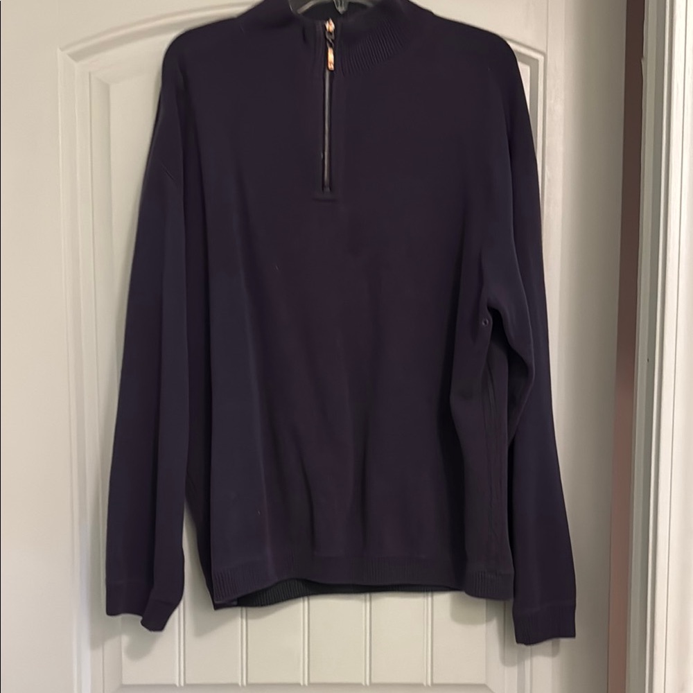 1/4 Zip Up Sweater with Mock Turtleneck and Long Sleeves